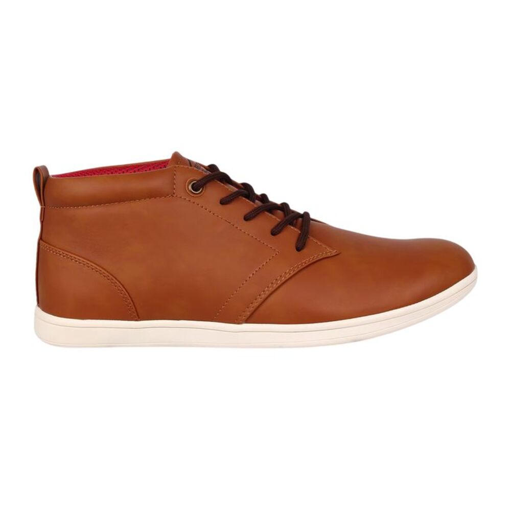 Lee Cooper Mens Finch Faux Leather Flat Chukka Boots / Tan